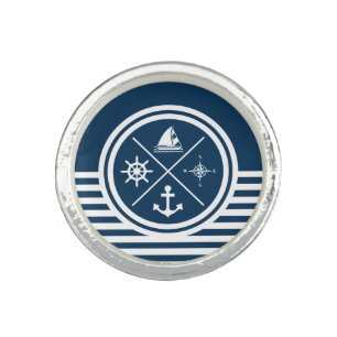 Nautical themed design ring