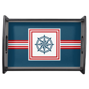 Nautical themed design serving tray
