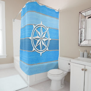 Nautical themed design shower curtain