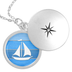 Nautical themed design silver plated necklace