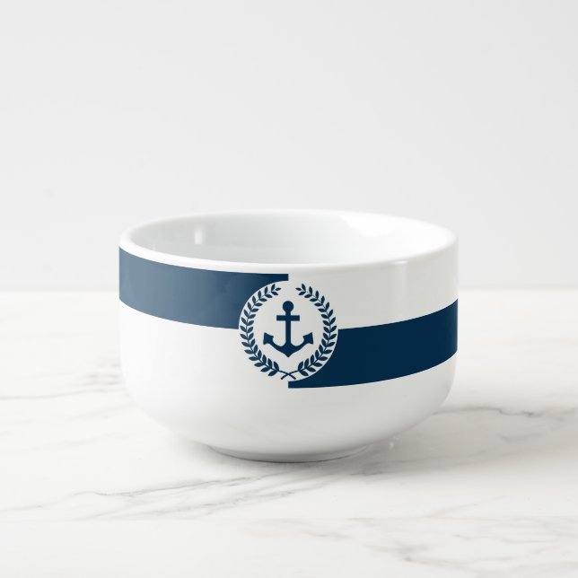 Nautical themed design soup mug (Front)