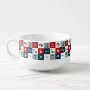 Nautical themed design soup mug