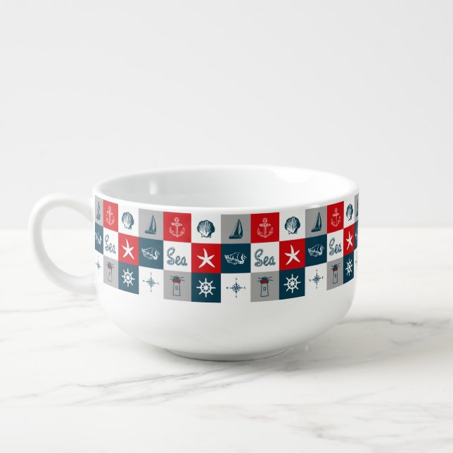 Nautical themed design soup mug (Right)