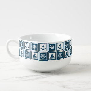 Nautical themed design soup mug
