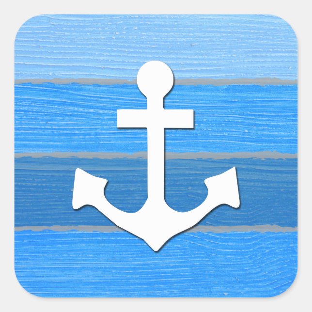 Nautical themed design square sticker (Front)