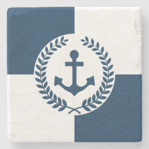 Nautical themed design stone coaster