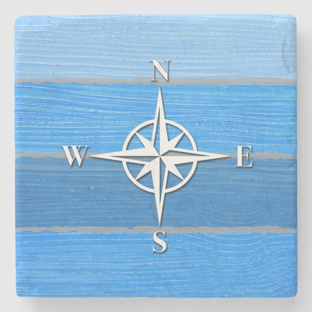 Nautical themed design stone coaster (Front)