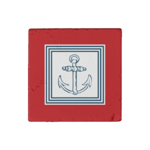 Nautical themed design stone magnet