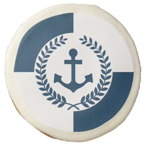 Nautical themed design sugar cookie