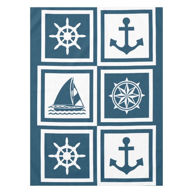 Nautical themed design tablecloth (Front)