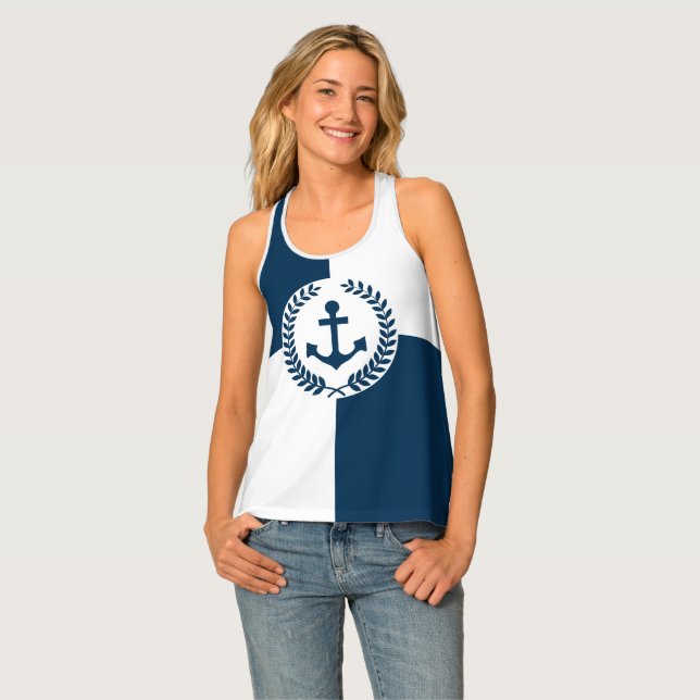 Nautical themed design tank top (Front Full)