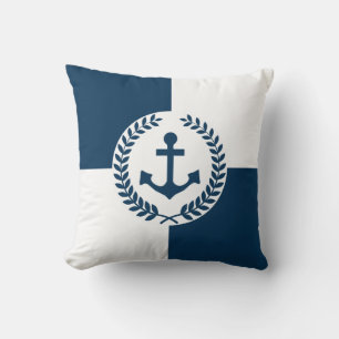 Nautical themed design throw pillow