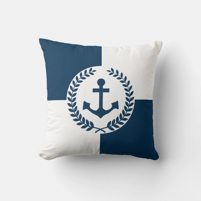 Nautical themed design throw pillow (Front)