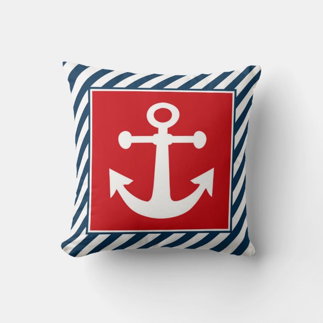 Nautical themed design throw pillow (Front)