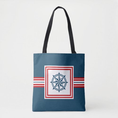 Nautical themed design tote bag