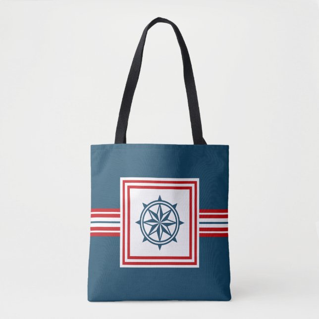 Nautical themed design tote bag (Front)