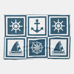 Nautical themed design towel