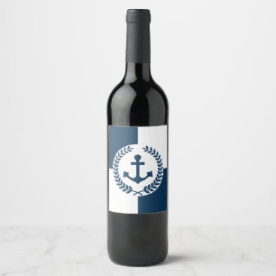 Nautical themed design wine label