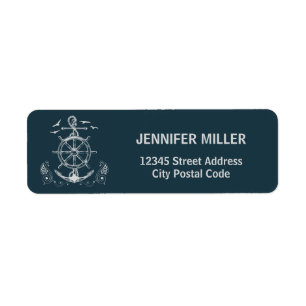 Nautical themed design with ocean scenery label