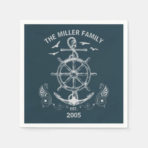 Nautical themed design with ocean scenery napkins