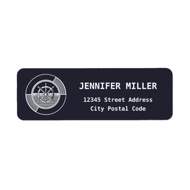 Nautical themed design with sailing wheel label (Front)