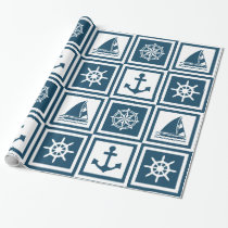 Nautical themed design wrapping paper