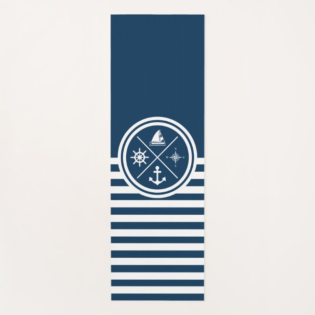 Nautical themed design yoga mat (Front)
