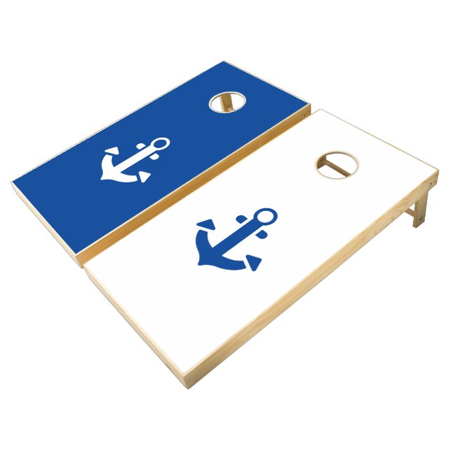 Nautical Themed Family Cornhole Set (Angled)