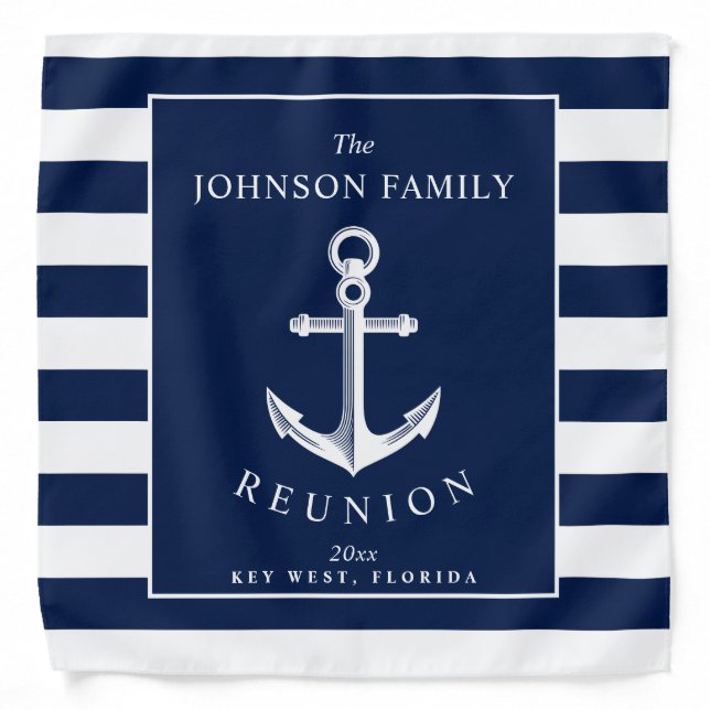 Nautical Themed Family Reunion Anchor Bandana (Front)