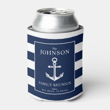 Nautical Themed Family Reunion Anchor Can Cooler by colorjungle at Zazzle