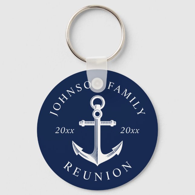 Nautical Themed Family Reunion Anchor Keychain (Front)
