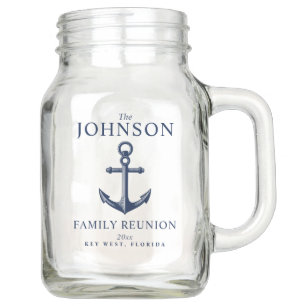 Nautical Themed Family Reunion Anchor Mason Jar