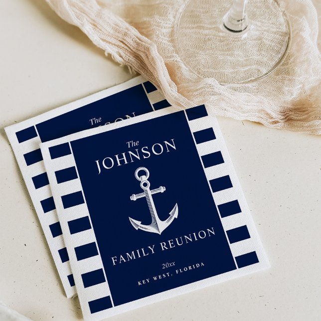 Nautical Themed Family Reunion Anchor Napkins (Creator Uploaded)