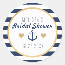 Nautical Themed Favor Stickers - Bridal Shower