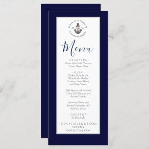 Nautical-Themed Floral Anchor White Navy Blue Menu