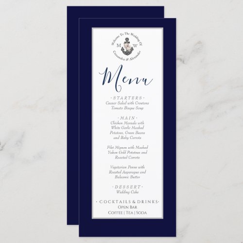 Nautical_Themed Floral Anchor White Navy Blue Menu