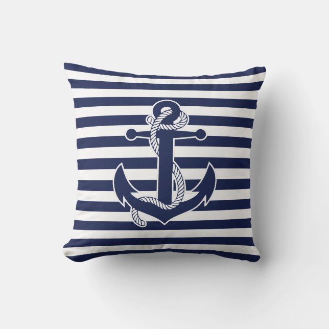 Nautical Themed Gifts Throw Pillows Anchor (Front)