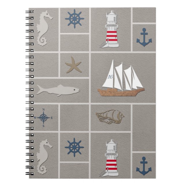 Nautical themed illustration notebook (Front)