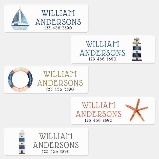  Nautical Themed  Kids' Labels (Group)