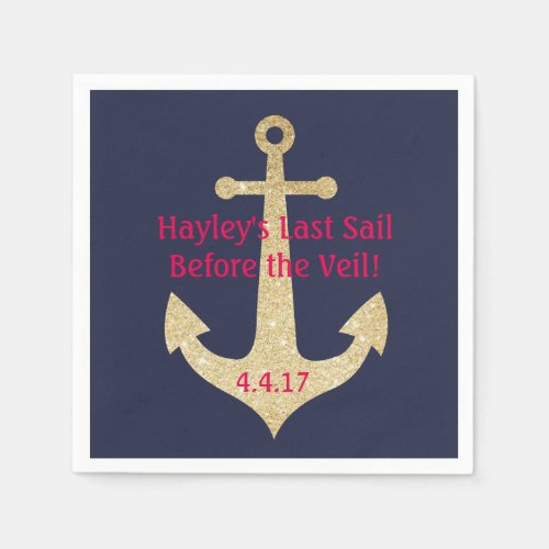 Nautical Themed Napkins for Bachelorette Party