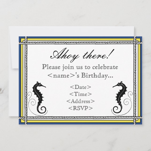 Nautical Themed Party Invitation (Front)