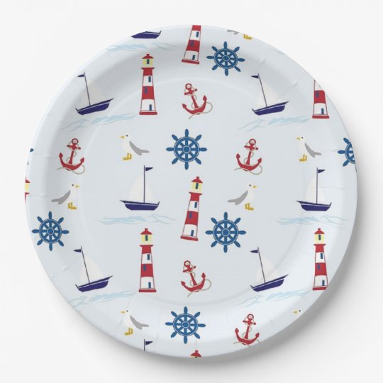 Nautical Themed Party Paper Plates | Zazzle.com