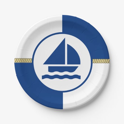 Nautical Themed Sail Boat Paper Plate | Zazzle