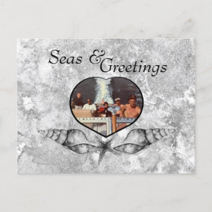 Nautical-themed Seas & Greetings Holiday Postcard