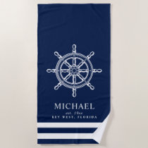 Nautical Themed Ship Wheel Beach Towel