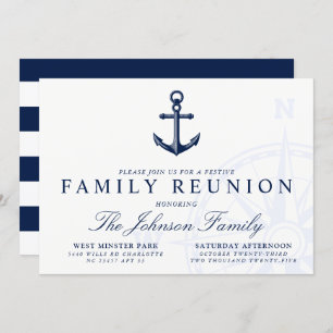 Nautical Themed   Vintage Anchor Family Reunion Invitation