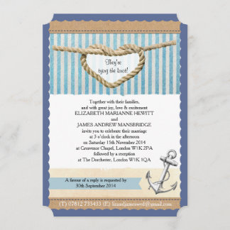 Nautical Themed Wedding Invitation