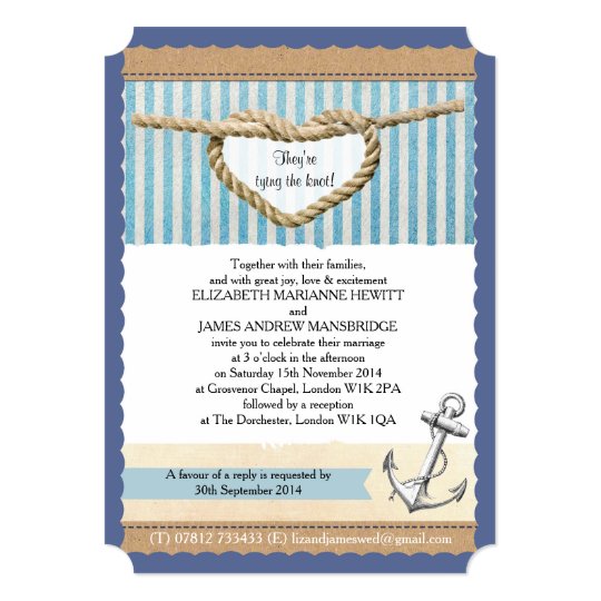Nautical Themed Wedding Invitation | Zazzle.com