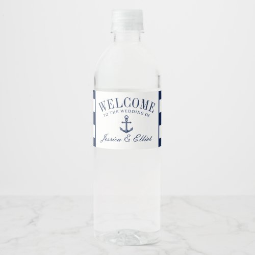 Nautical Themed Wedding Vintage Anchor Welcome Water Bottle Label