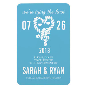 Nautical Tie the Knot Blue Save the Date Magnets